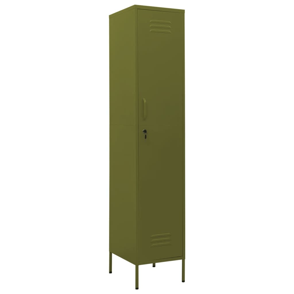 Armoire à casiers Vert olive 35x46x180 cm Acier Casiers & armoires de rangement vidaXL   