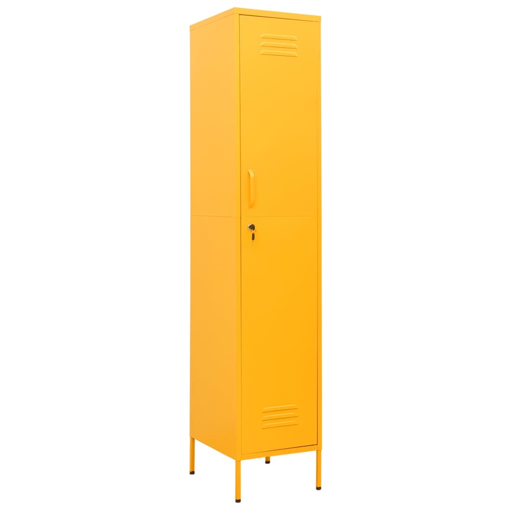 Armoire à casiers Jaune moutarde 35x46x180 cm Acier Casiers & armoires de rangement vidaXL   