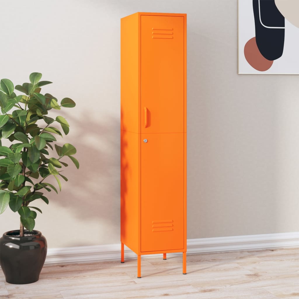 Armoire à casiers Orange 35x46x180 cm Acier Casiers & armoires de rangement vidaXL   