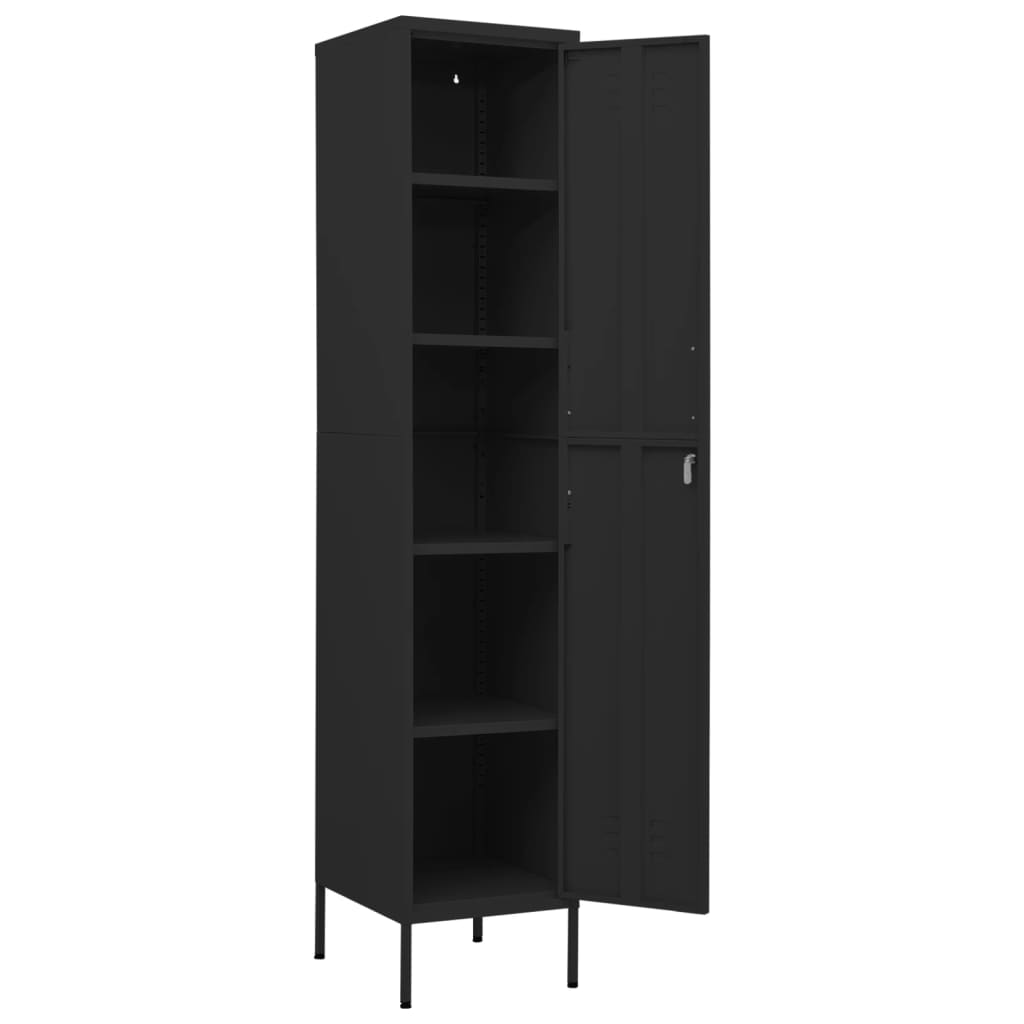 Armoire à casiers Noir 35x46x180 cm Acier Casiers & armoires de rangement vidaXL   