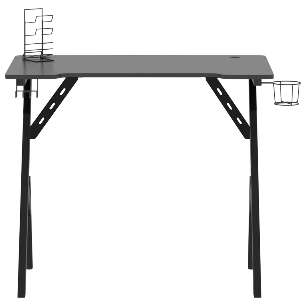 Bureau de jeu avec pieds en forme de Y Noir 90x60x75 cm Bureaux vidaXL   