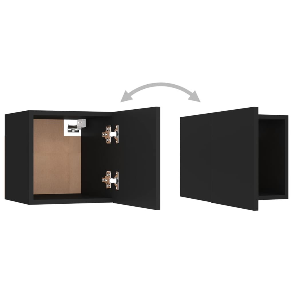 Ensemble de meubles TV 3 pcs Noir Bois d'ingénierie Meubles TV vidaXL