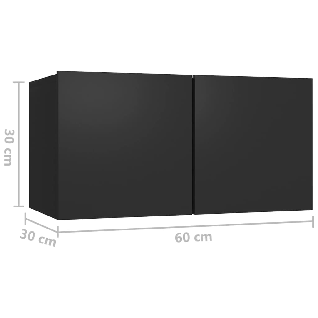 Ensemble de meuble TV 8 pcs Noir Bois d'ingénierie Meubles TV vidaXL