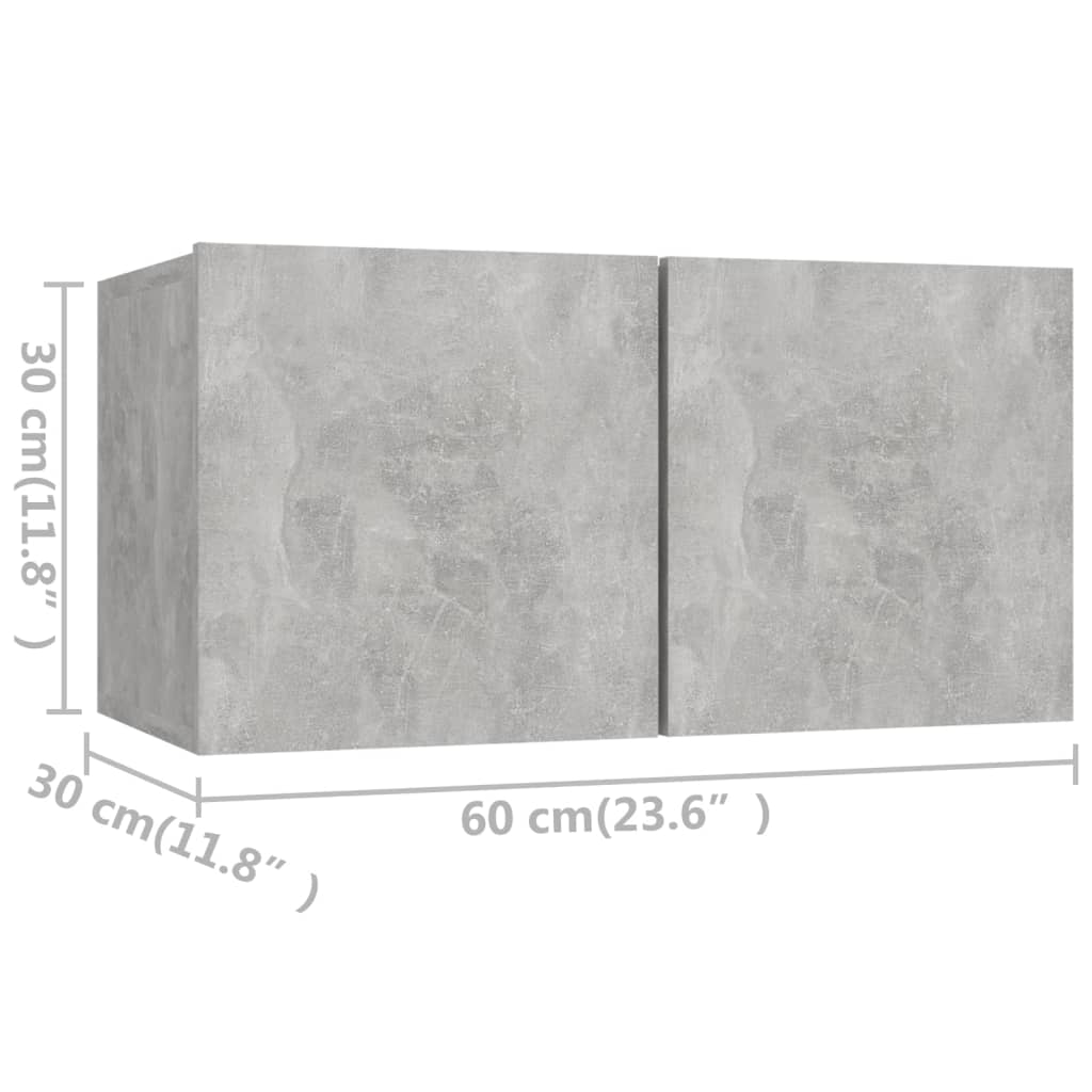 Ensemble de meubles TV 3 pcs Gris béton Bois d'ingénierie Meubles TV vidaXL