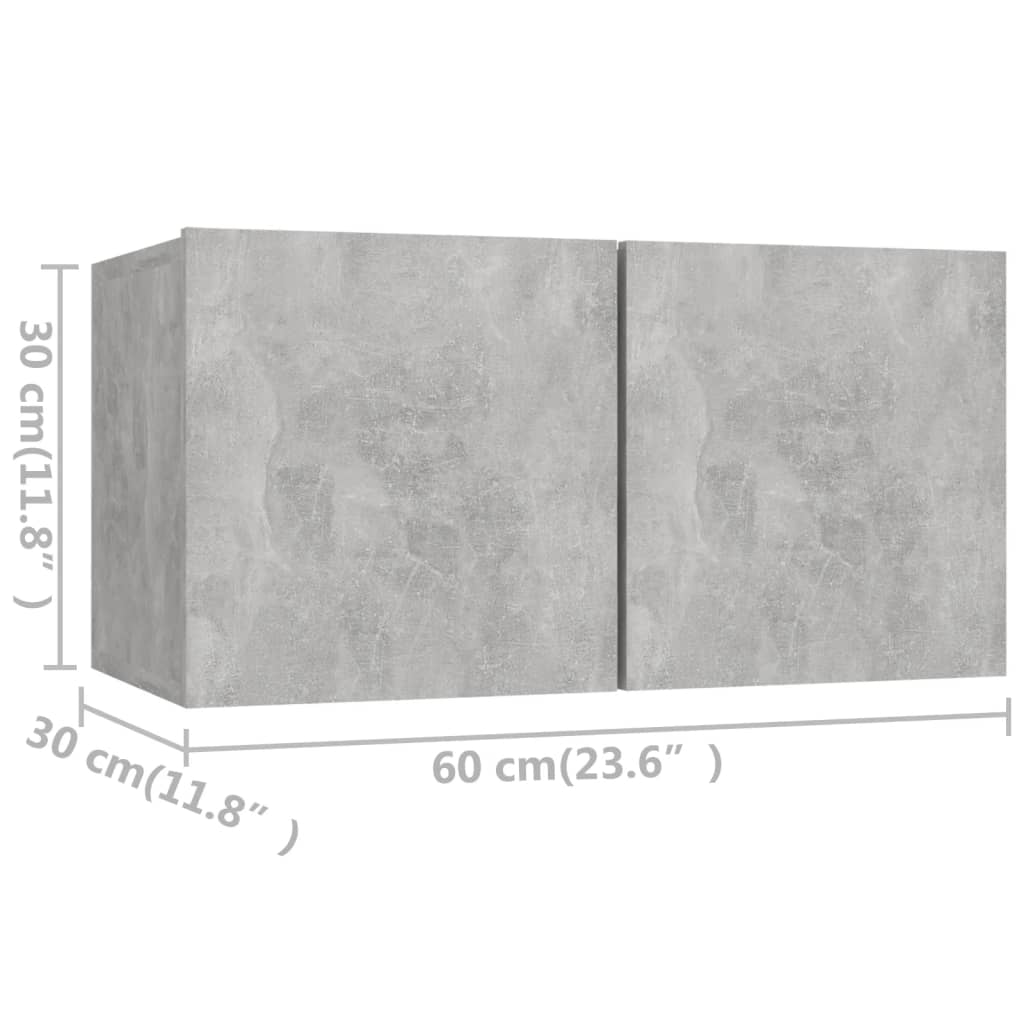 Ensemble de meubles TV 4 pcs Gris béton Bois d'ingénierie Meubles TV vidaXL