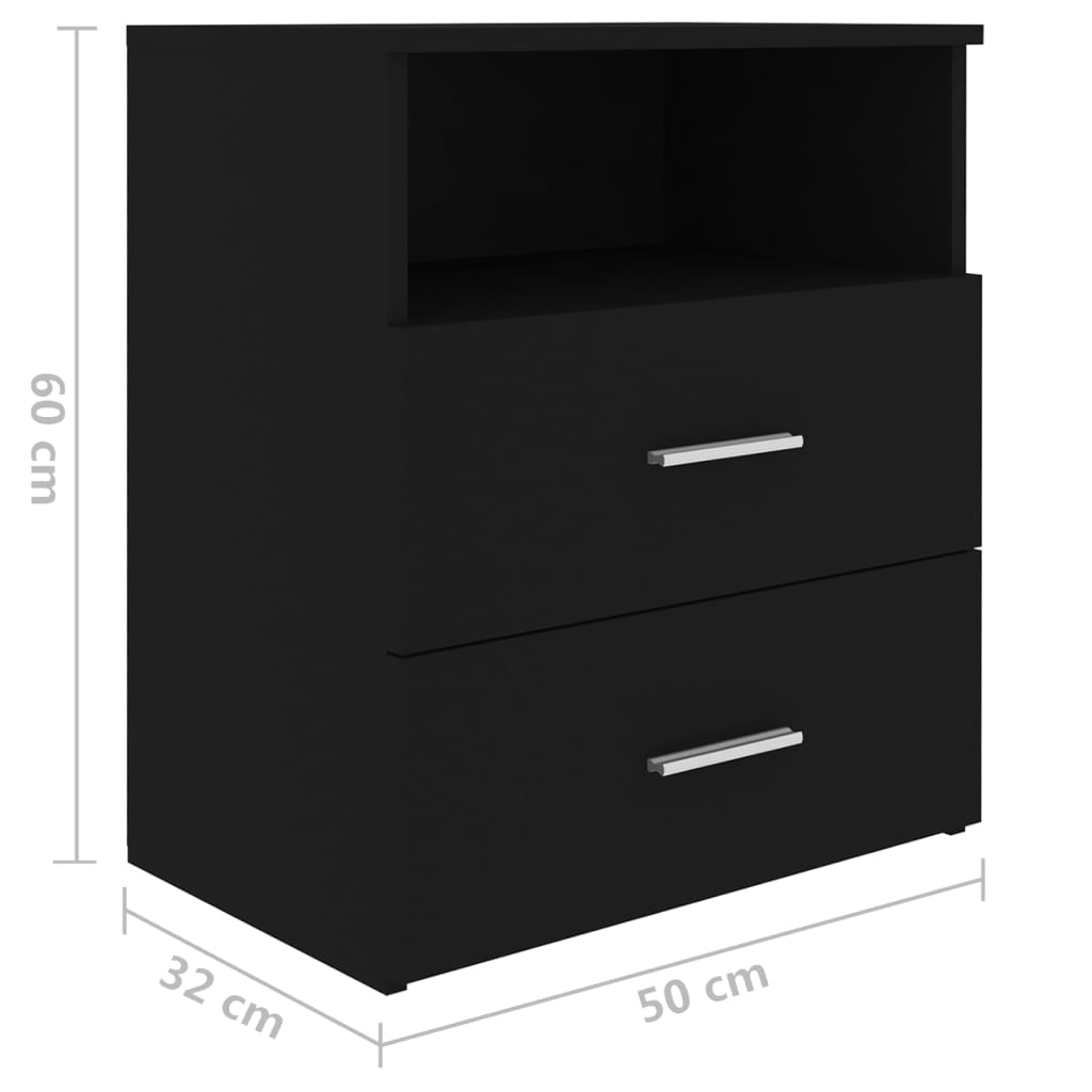 Table de chevet Noir 50x32x60 cm Tables de chevet vidaXL   