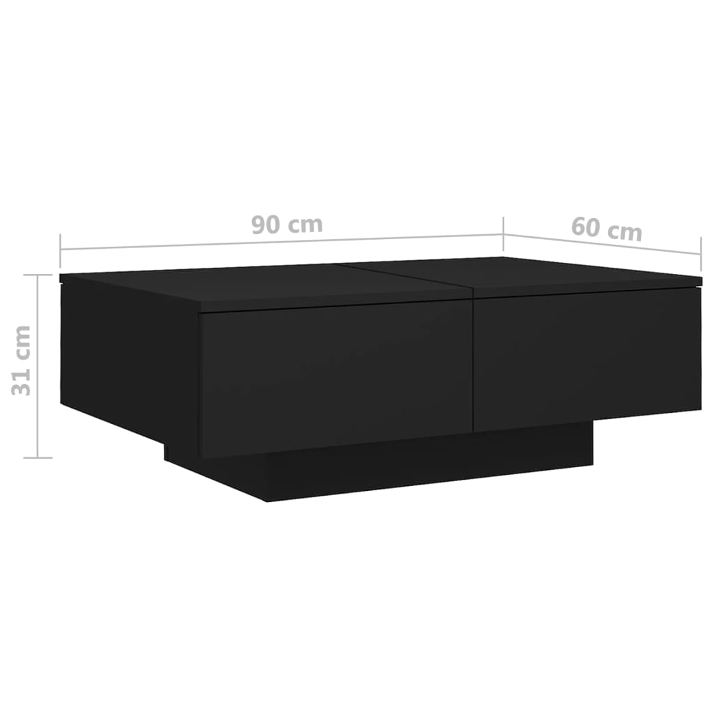 Table basse Noir 90x60x31 cm Aggloméré Tables basses vidaXL   