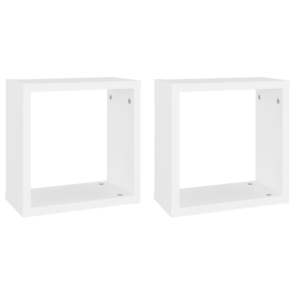 Étagères cube murales 2 pcs Blanc 30x15x30 cm Étagères murales & corniches vidaXL   