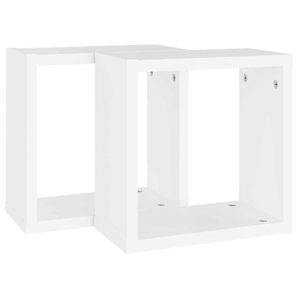 Étagères cube murales 2 pcs Blanc 30x15x30 cm Étagères murales & corniches vidaXL   