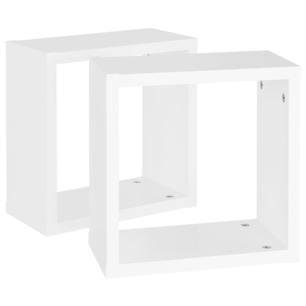 Étagères cube murales 2 pcs Blanc 30x15x30 cm Étagères murales & corniches vidaXL   