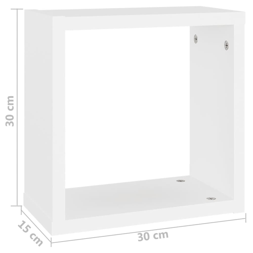 Étagères cube murales 2 pcs Blanc 30x15x30 cm Étagères murales & corniches vidaXL   