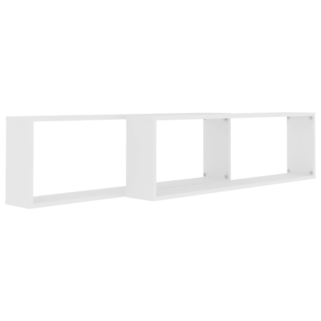 Étagères cube murales 2 pcs blanc 100x15x30cm bois d'ingénierie - Xios Store SNC