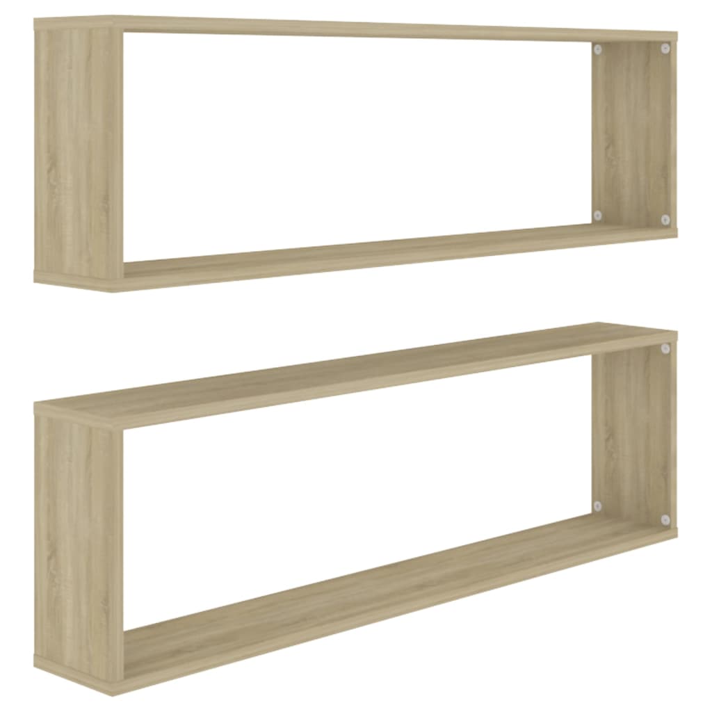 Étagères cube murales 2 pcs chêne sonoma bois d'ingénierie - Xios Store SNC