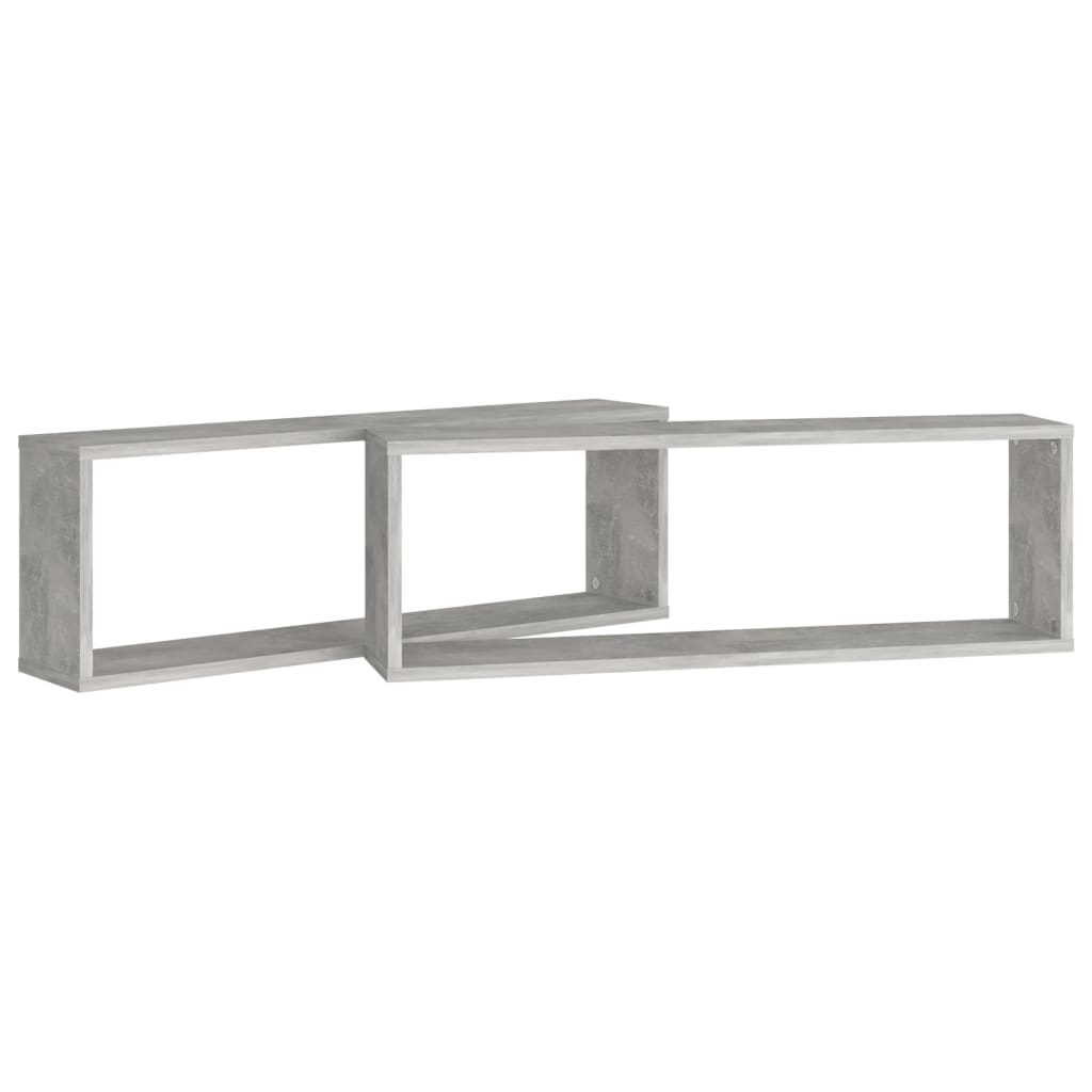 Étagères cube murales 2 pcs Gris béton 80x15x26,5 cm Aggloméré - Xios Store SNC