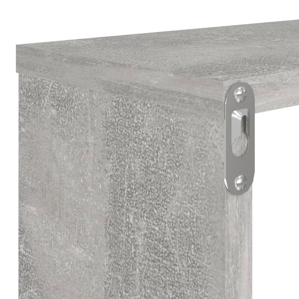 Étagères cube murales 2 pcs Gris béton 80x15x26,5 cm Aggloméré - Xios Store SNC