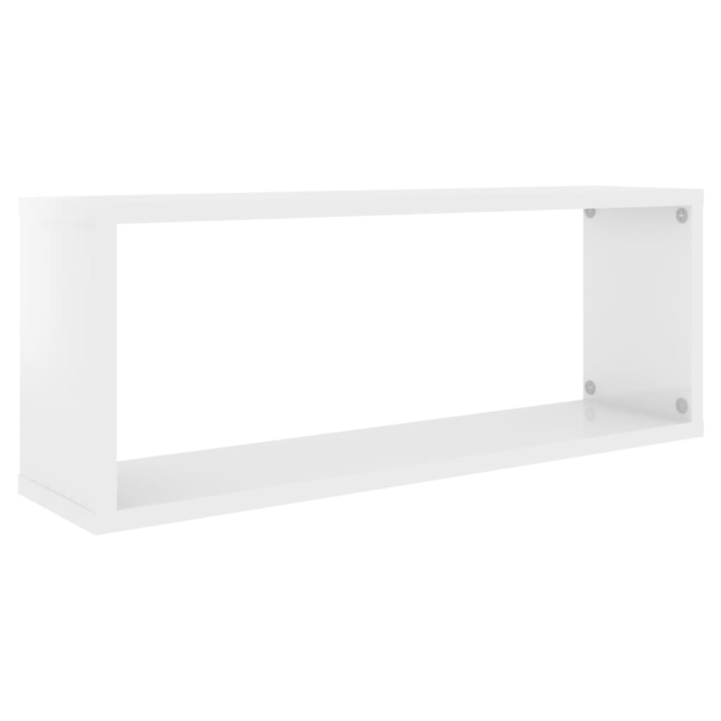 Étagères cube murales 4 pcs Blanc brillant 60x15x23cm Aggloméré Étagères murales & corniches vidaXL   