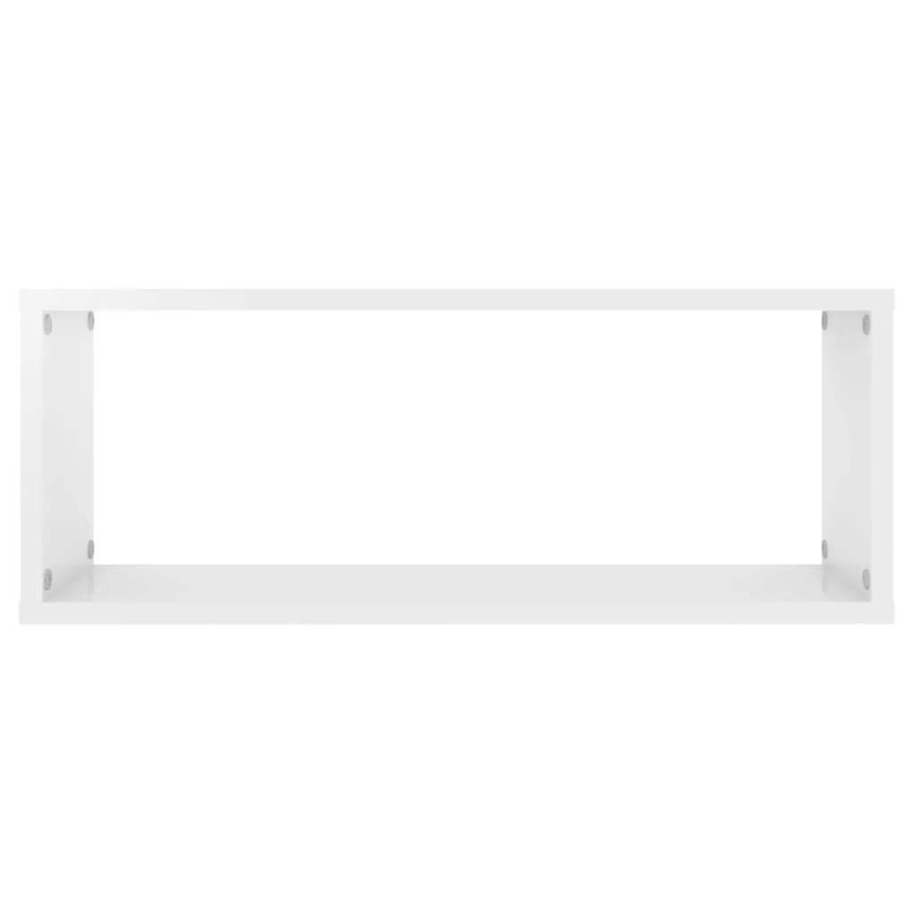 Étagères cube murales 4 pcs Blanc brillant 60x15x23cm Aggloméré Étagères murales & corniches vidaXL   