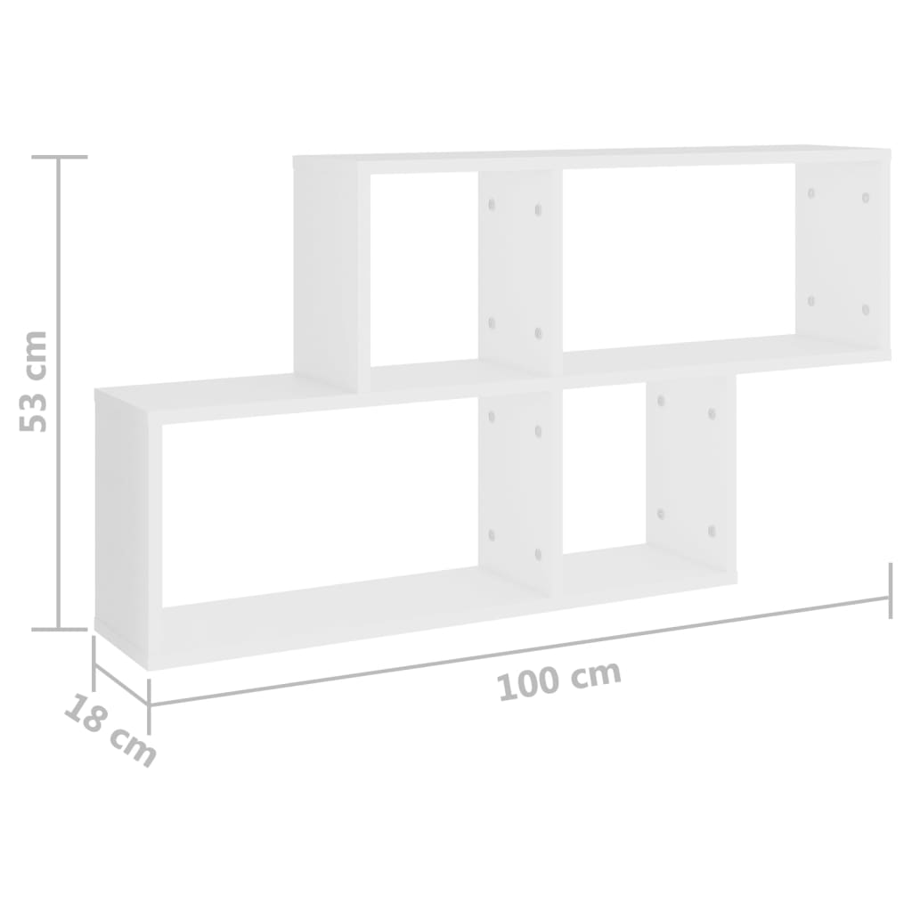 Étagère murale Blanc 100x18x53 cm Aggloméré - Xios Store SNC