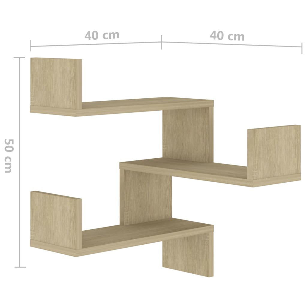 Étagère d'angle murale Chêne Sonoma 40x40x50 cm Aggloméré - Xios Store SNC