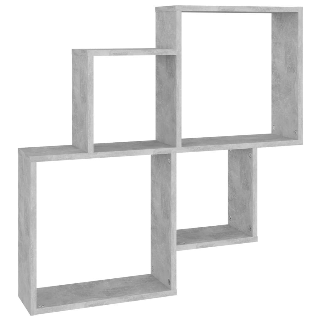 Étagère cube murale Gris béton 80x15x78,5 cm Aggloméré Étagères murales & corniches vidaXL   