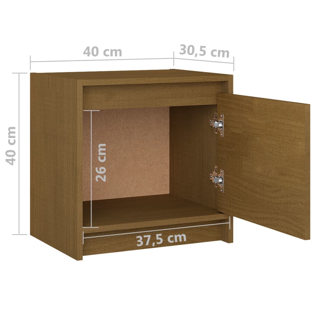 Table de chevet Marron miel 40x30,5x40 cm Bois de pin massif Tables de chevet vidaXL   