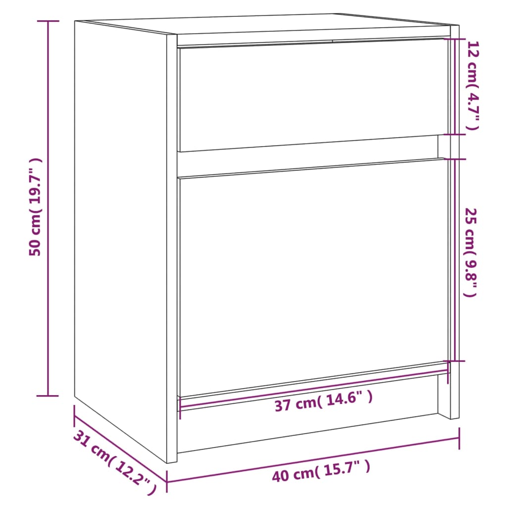 Table de chevet 40x31x50 cm bois de pin massif Tables de chevet vidaXL   