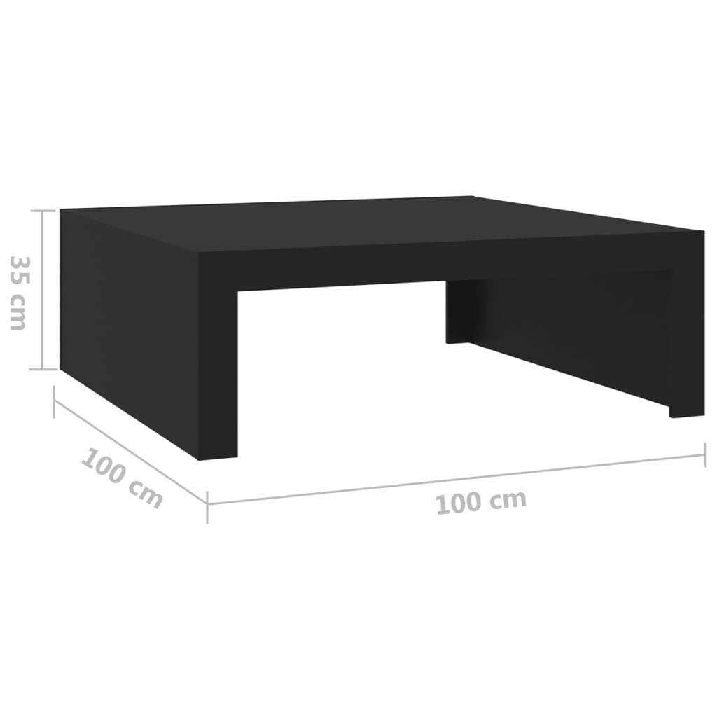 Table basse Noir 100x100x35 cm Aggloméré Tables basses vidaXL   