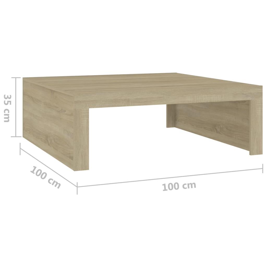 Table basse Chêne sonoma 100x100x35 cm Bois d'ingénierie Tables basses vidaXL   