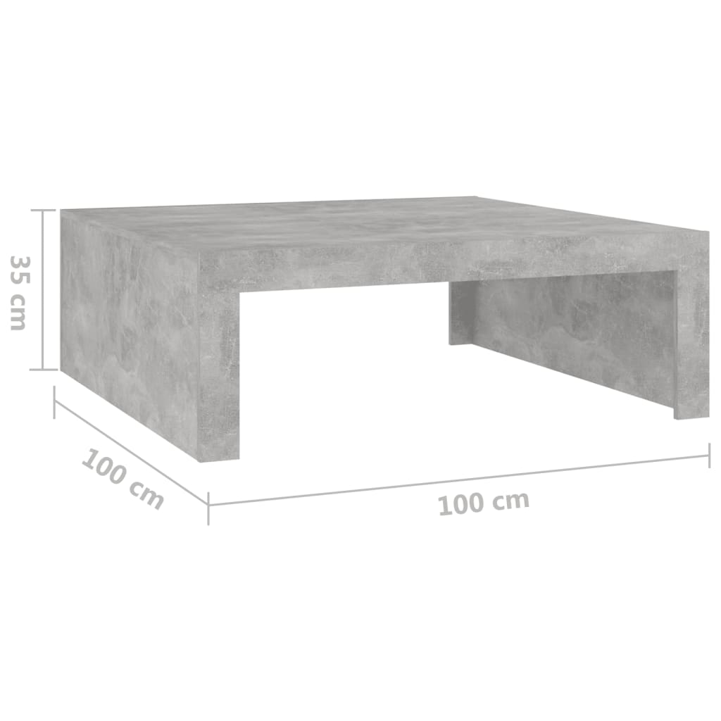 Table basse Gris béton 100x100x35 cm Aggloméré Tables basses vidaXL   