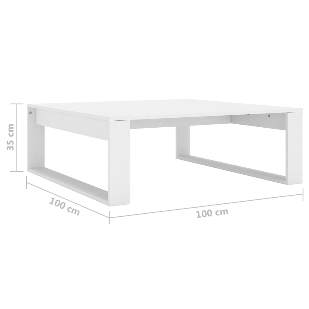 Table basse Blanc 100x100x35 cm Bois d’ingénierie Tables basses vidaXL   