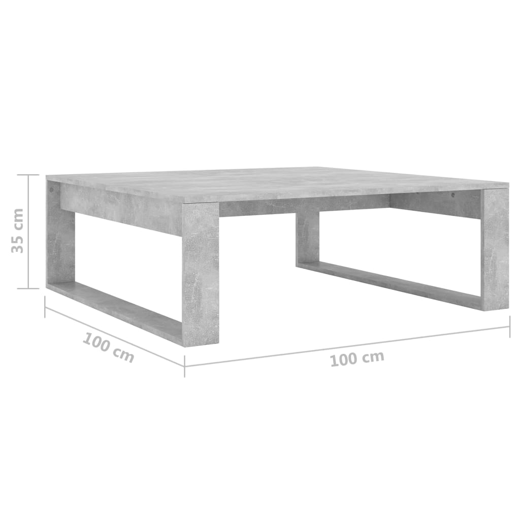 Table basse Gris béton 100x100x35 cm Bois d'ingénierie Tables basses vidaXL   