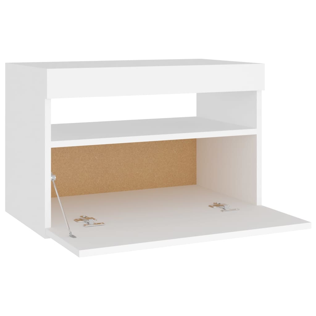 Tables de chevet avec lumières LED 2 pcs blanc 60x35x40 cm Tables de chevet vidaXL