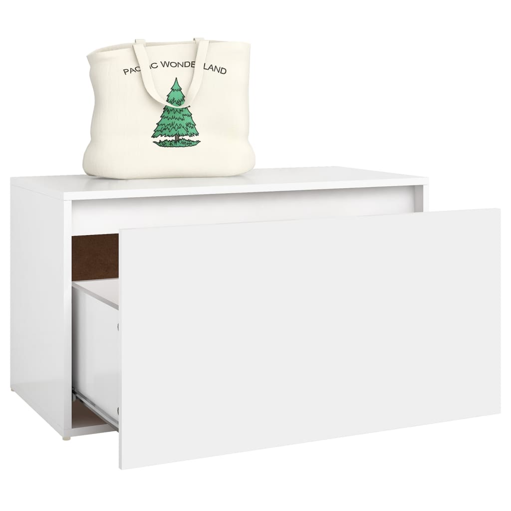 Banc d'entrée 80x40x45 cm Blanc Bois d’ingénierie Bancs coffres vidaXL   