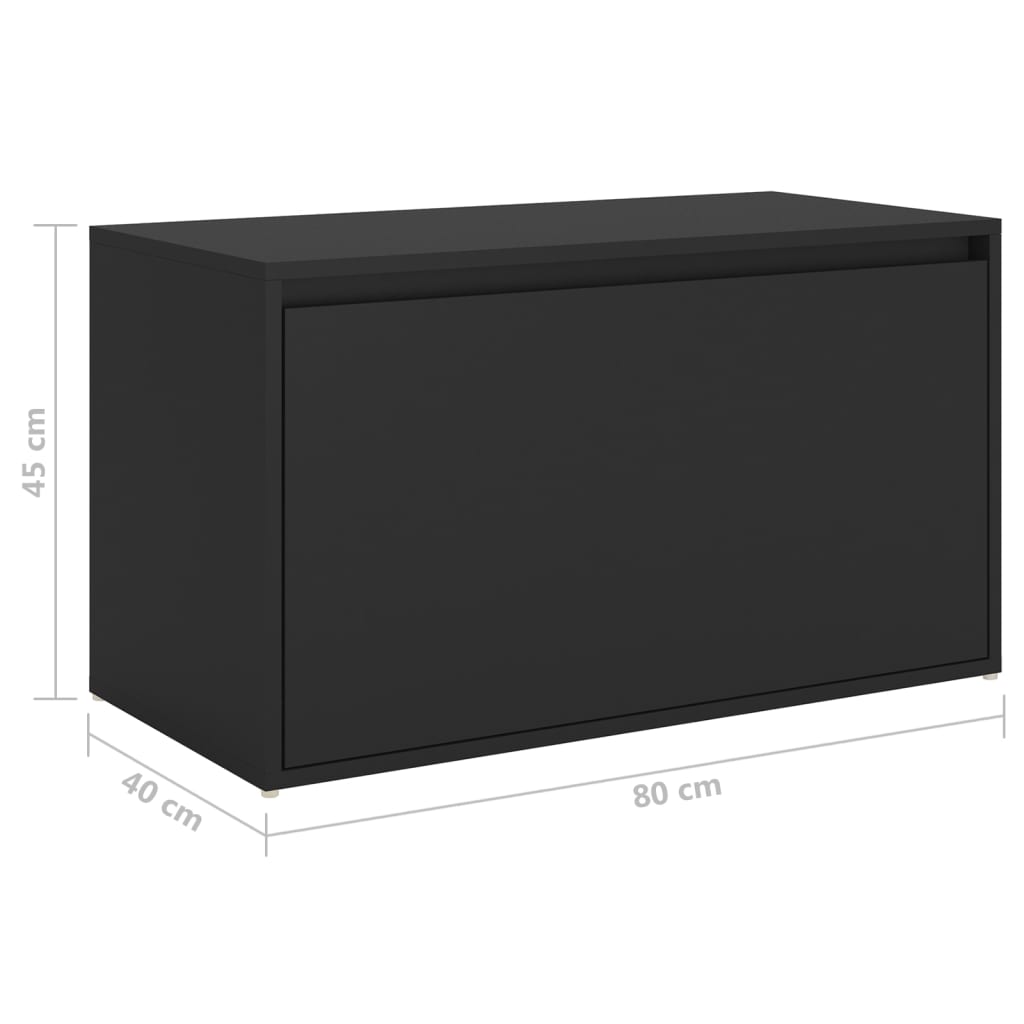 Banc d'entrée 80x40x45 cm Noir Bois d'ingénierie Bancs coffres vidaXL   