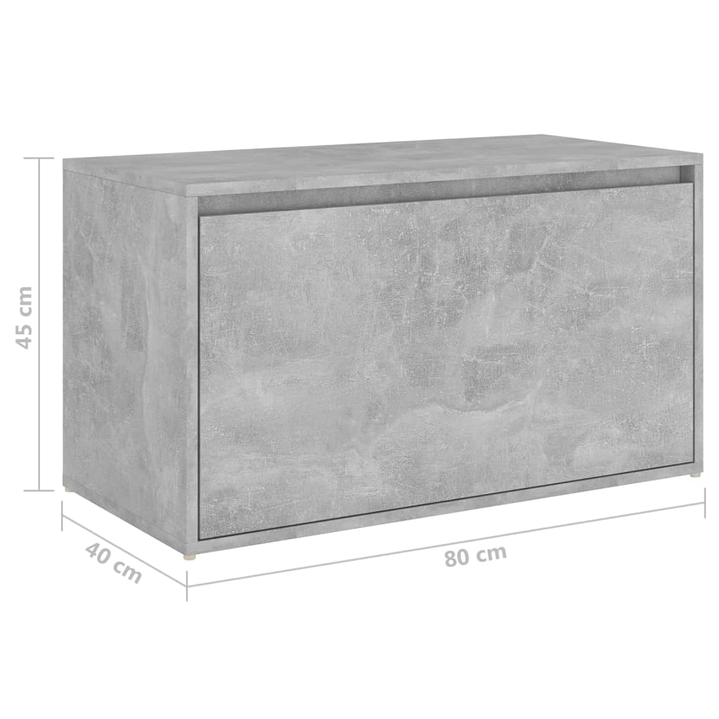 Banc d'entrée 80x40x45 cm Gris béton Bois d'ingénierie Bancs coffres vidaXL   