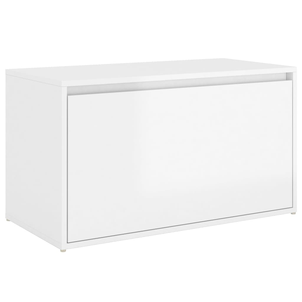 Banc d'entrée 80x40x45 cm Blanc brillant Bois d'ingénierie Bancs coffres vidaXL   