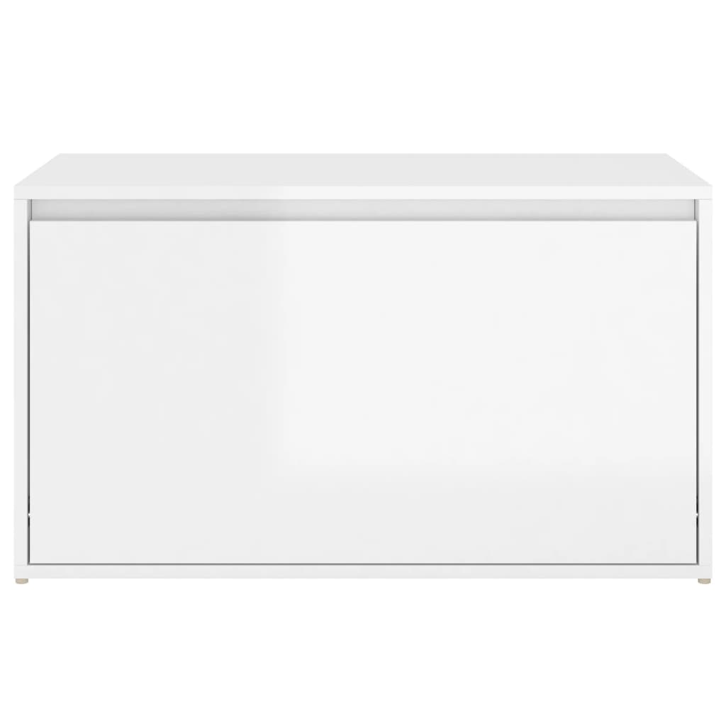 Banc d'entrée 80x40x45 cm Blanc brillant Bois d'ingénierie Bancs coffres vidaXL   