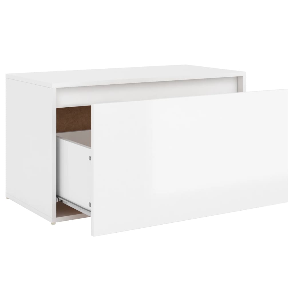 Banc d'entrée 80x40x45 cm Blanc brillant Bois d'ingénierie Bancs coffres vidaXL   