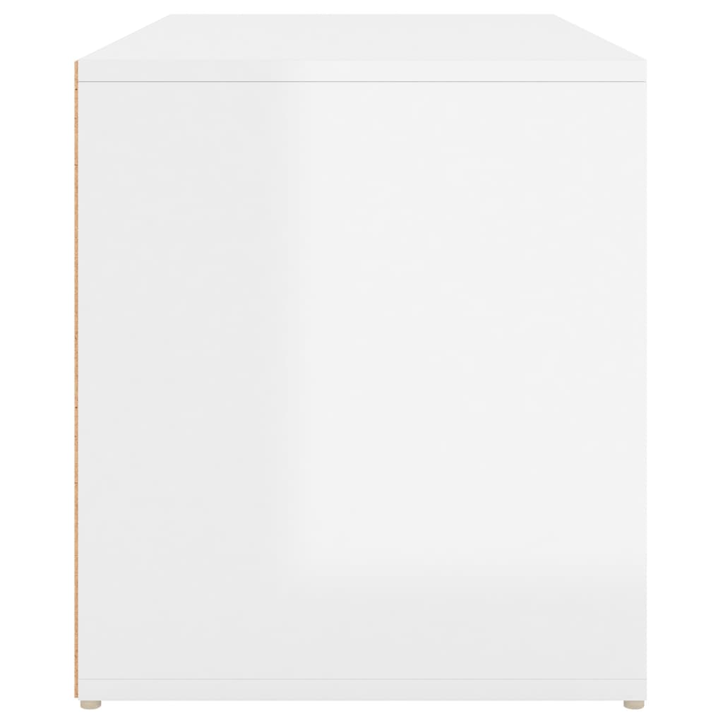 Banc d'entrée 80x40x45 cm Blanc brillant Bois d'ingénierie Bancs coffres vidaXL   