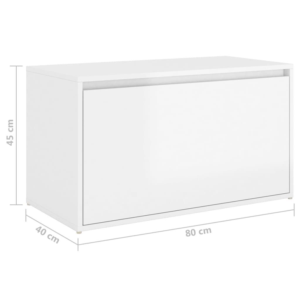 Banc d'entrée 80x40x45 cm Blanc brillant Bois d'ingénierie Bancs coffres vidaXL   