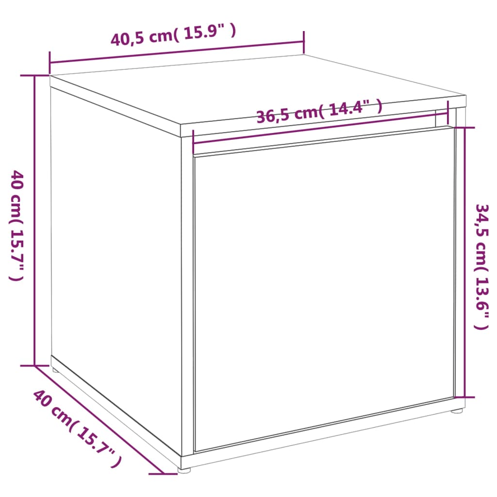 Tiroir boîte noir 40,5x40x40 cm bois d'ingénierie Commodes vidaXL