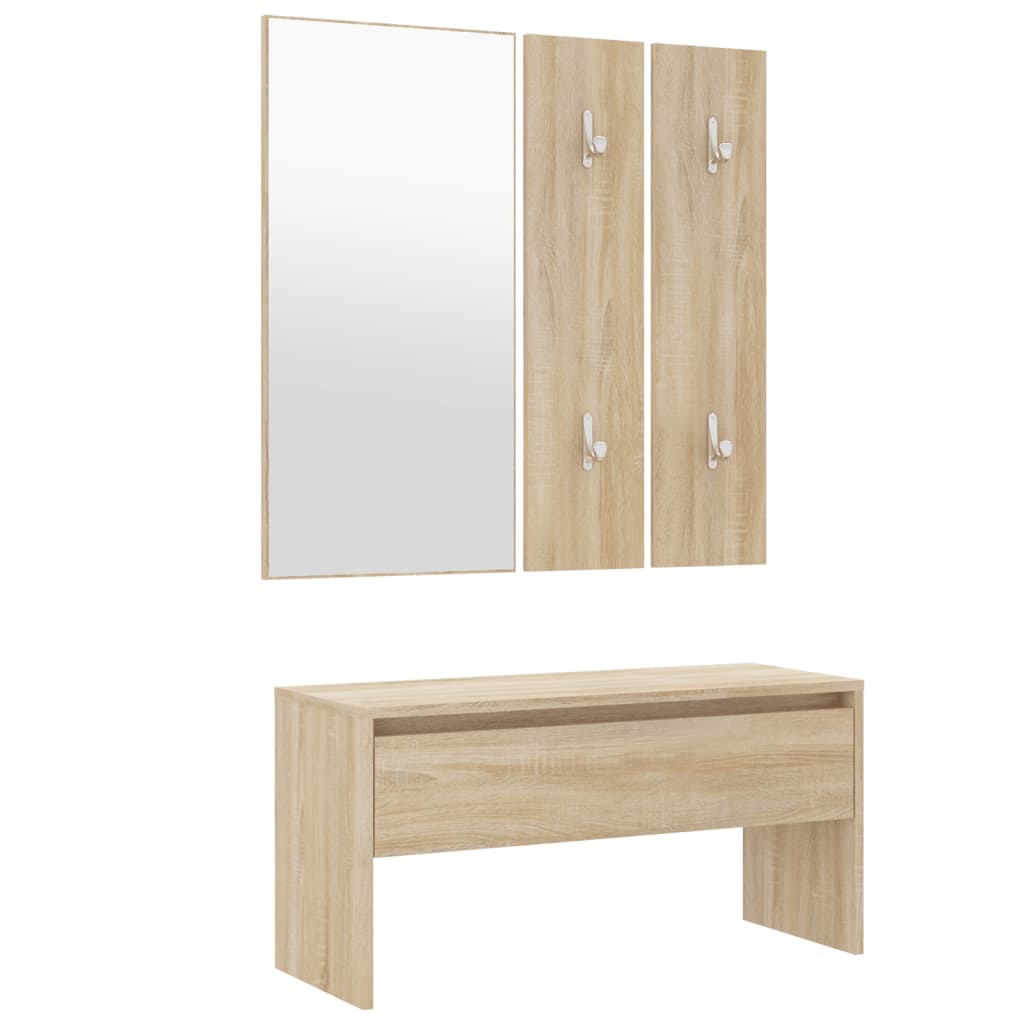 Ensemble de meubles de couloir Chêne Sonoma Bois d'ingénierie Bancs coffres vidaXL   