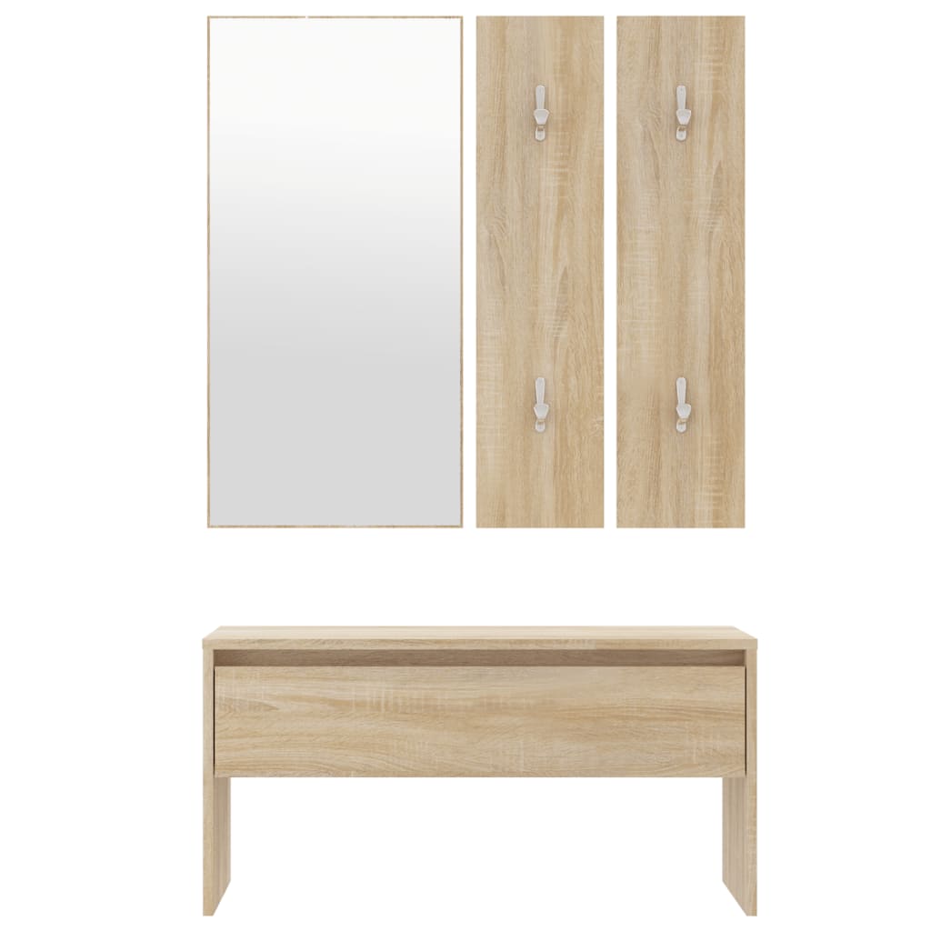 Ensemble de meubles de couloir Chêne Sonoma Bois d'ingénierie Bancs coffres vidaXL   