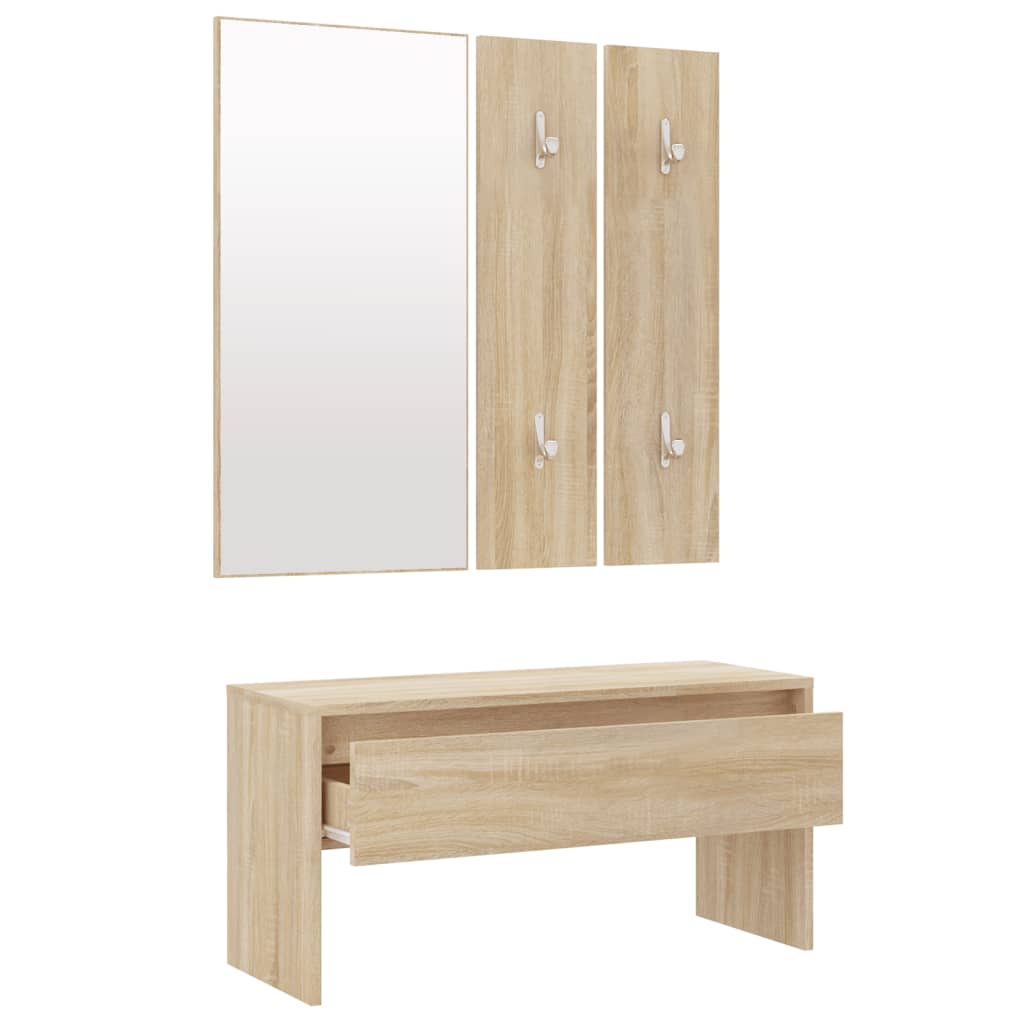 Ensemble de meubles de couloir Chêne Sonoma Bois d'ingénierie Bancs coffres vidaXL   