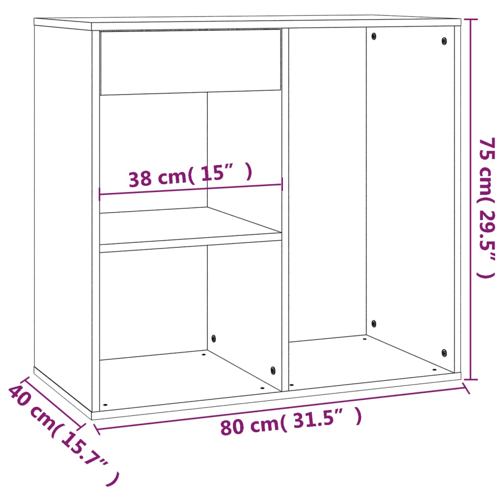 Armoire à cosmétiques noir 80x40x75 cm bois d'ingénierie Armoires & meubles de rangement vidaXL