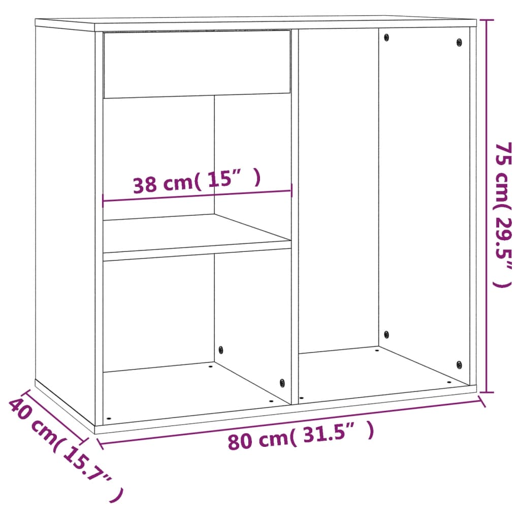 Armoire cosmétique Chêne sonoma 80x40x75 cm Bois d'ingénierie Armoires & meubles de rangement vidaXL