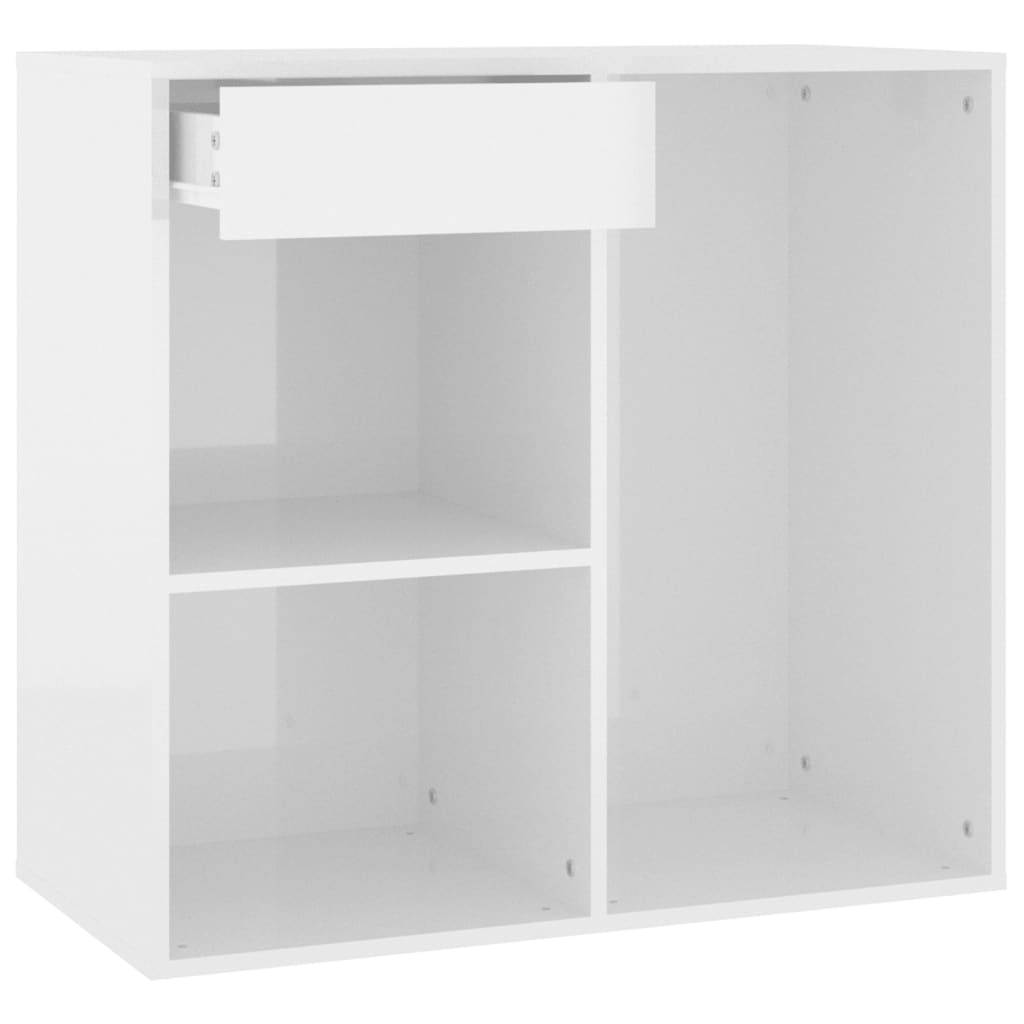 Armoire cosmétique Blanc brillant 80x40x75 cm Bois d'ingénierie Armoires & meubles de rangement vidaXL