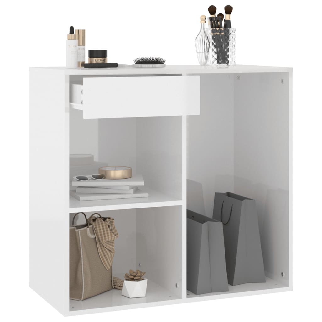 Armoire cosmétique Blanc brillant 80x40x75 cm Bois d'ingénierie Armoires & meubles de rangement vidaXL