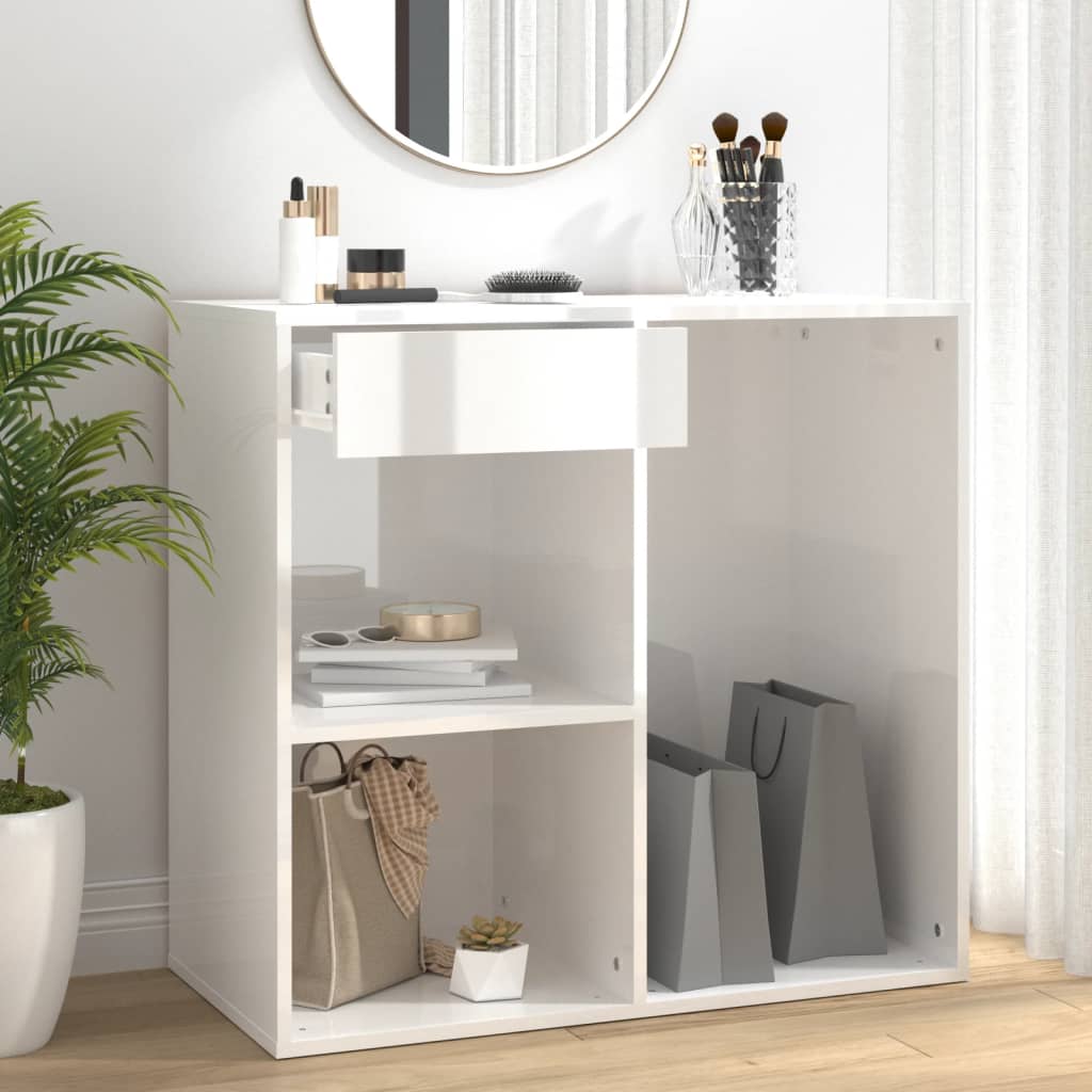 Armoire cosmétique Blanc brillant 80x40x75 cm Bois d'ingénierie Armoires & meubles de rangement vidaXL