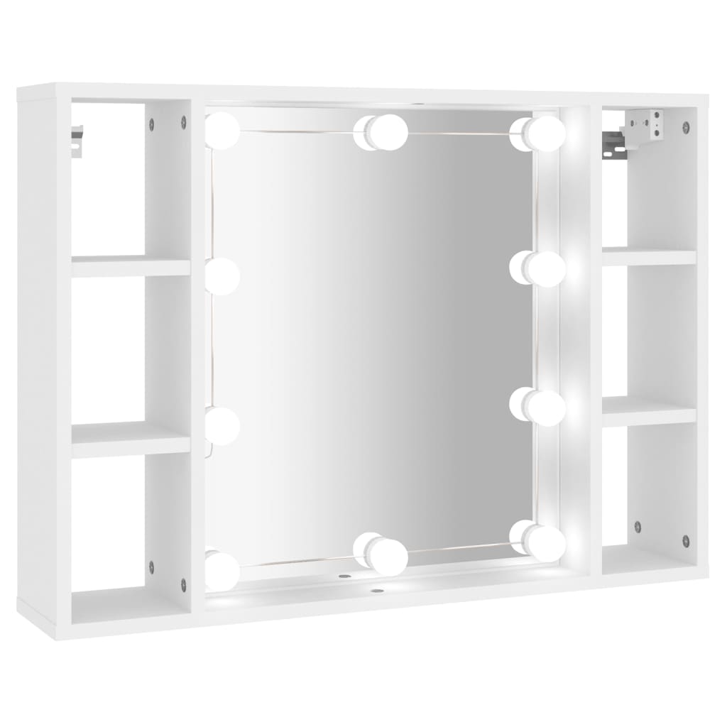 Armoire à miroir avec LED Blanc 76x15x55 cm Armoires & meubles de rangement vidaXL